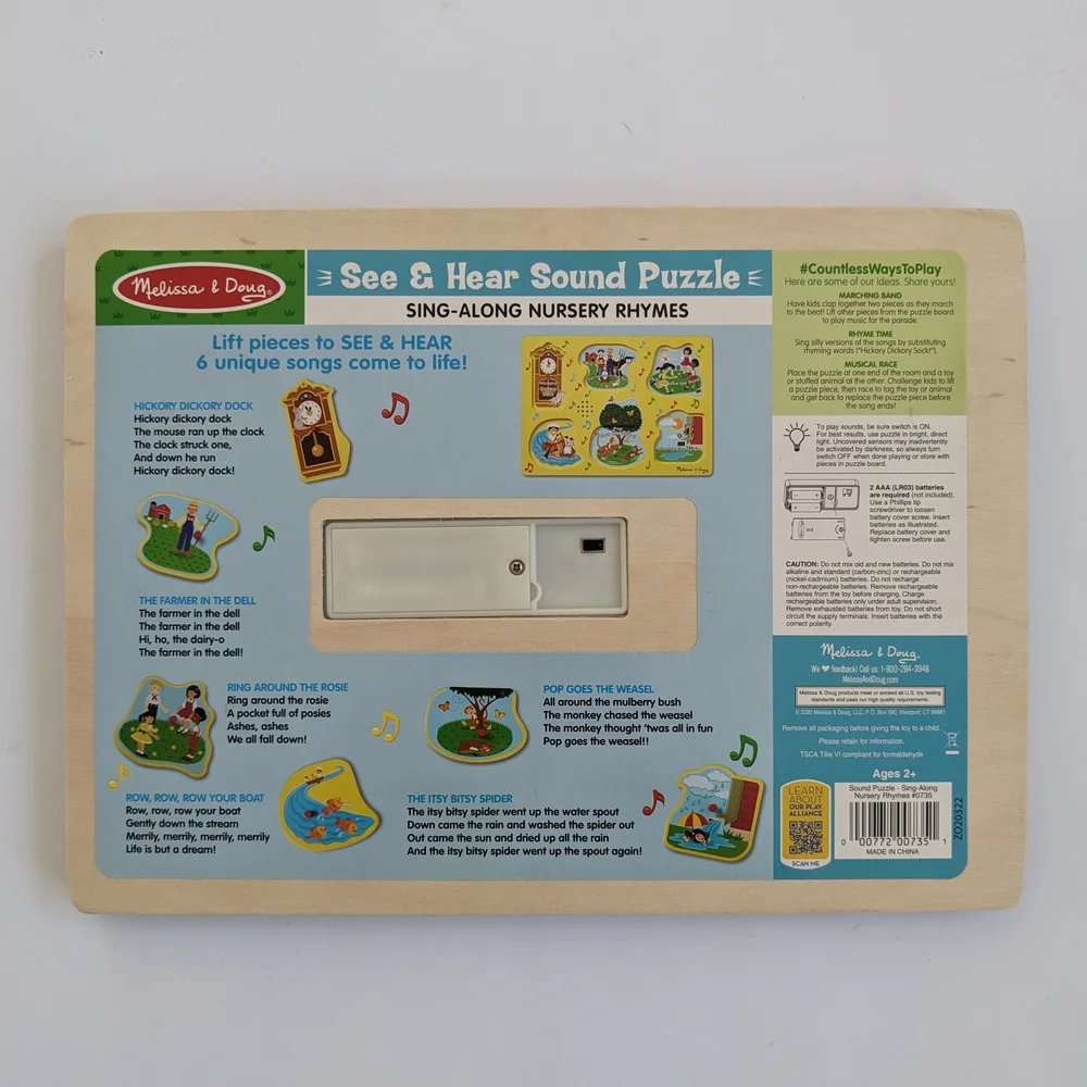 Melissa & Doug See & Hear Sound Puzzle Sing-Along Nursery Rhymes